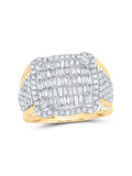 10kt Yellow Gold Mens Baguette Diamond Band Ring 2-1/4 Cttw F7771