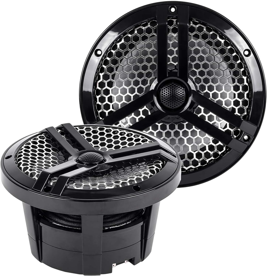 8" 2-Way Marine Coaxial Speakers Pair (Black) R677