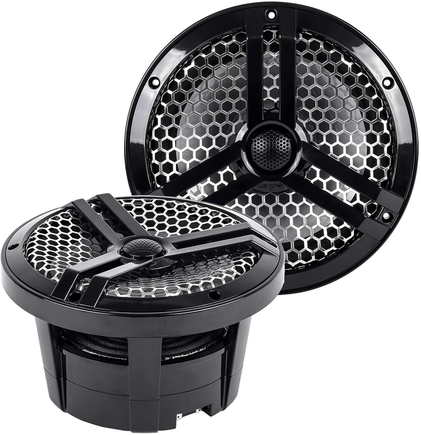 8" 2-Way Marine Coaxial Speakers Pair (Black) R677