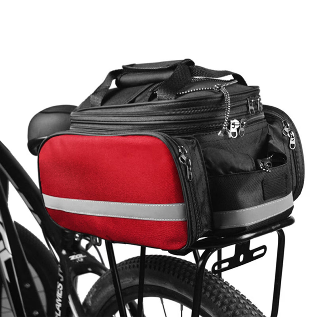 Rear Seat Bag Expandable MTB Bike Rack Bag with Rain Cover E528874