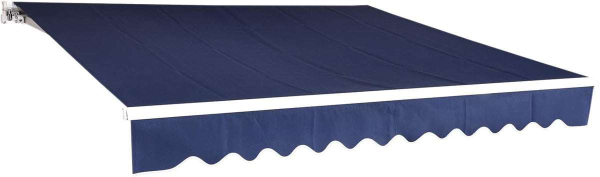 13x8 Feet Manual Retractable Patio Awning Canopy (Dark Blue) S29208