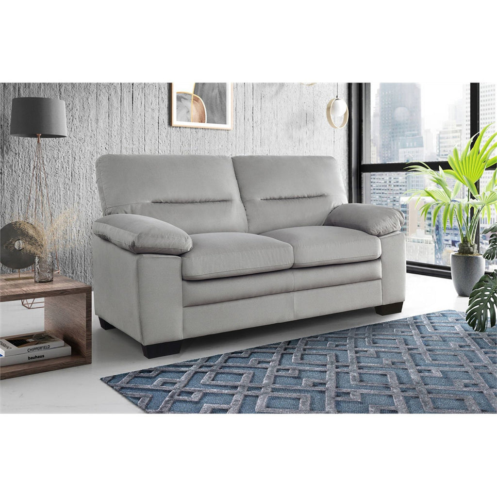 Textured Fabric 2-Piece Upholstered Sofa Set in Gray N31376