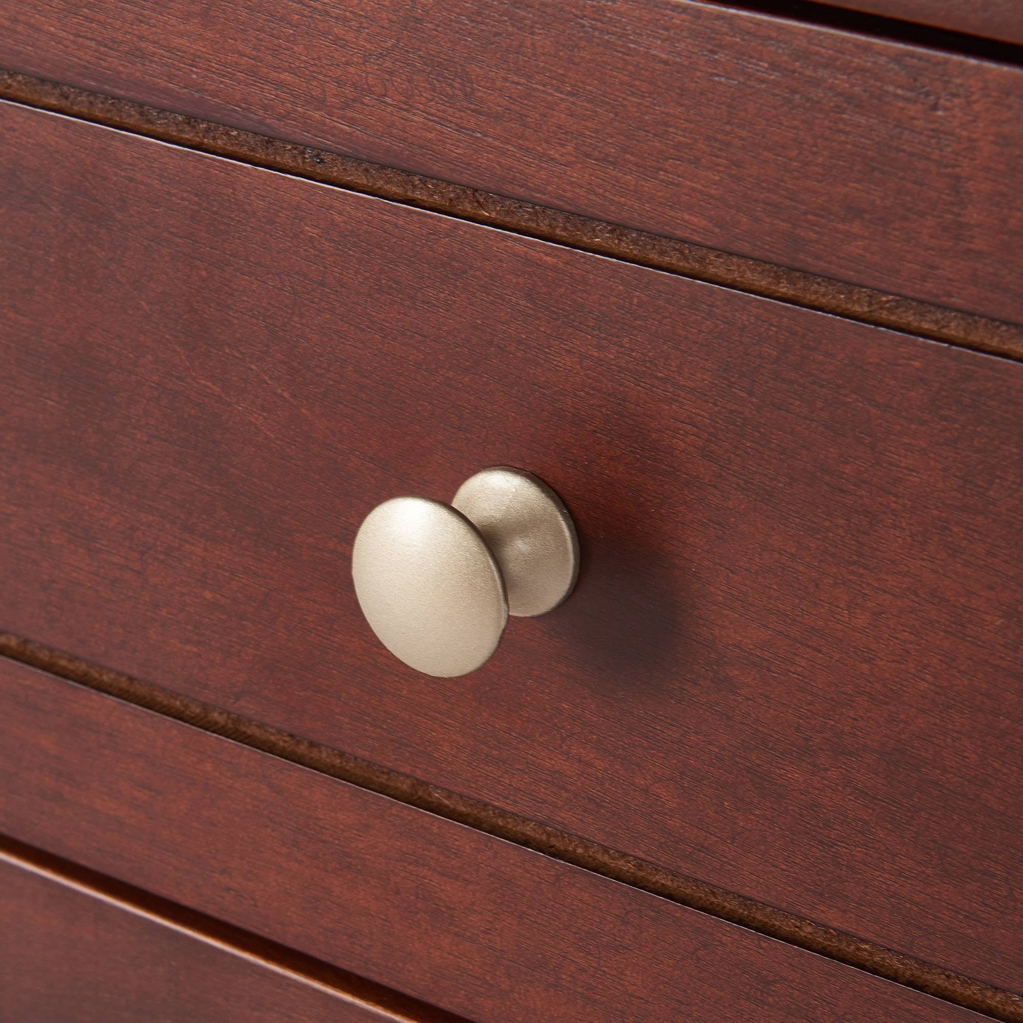 Walnut Side Table with Drawer and Storage Cabinet F210