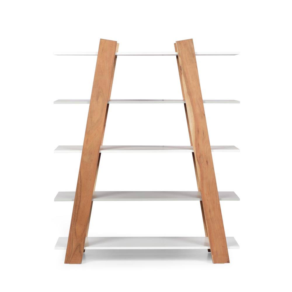 Acacia Wood Bookcase in Natural Gray V39708