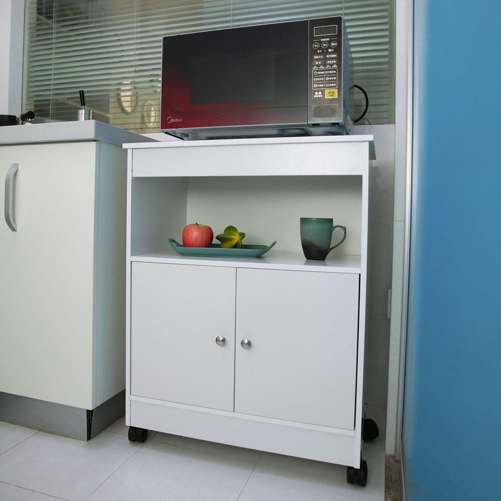 Wood Kitchen Microwave Storage Cabinet Cart Hutch E896