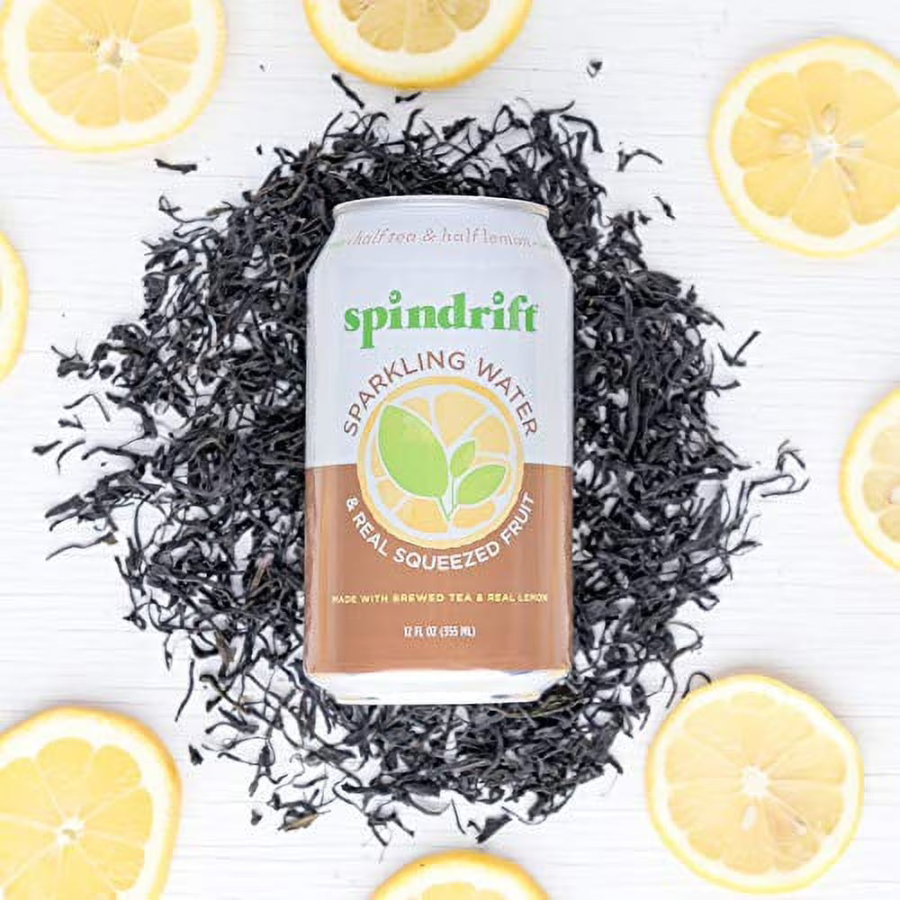Half Tea & Half Lemon Flavored Sparkling Water, 12 Fl Oz Cans, Pack of 24 D989212