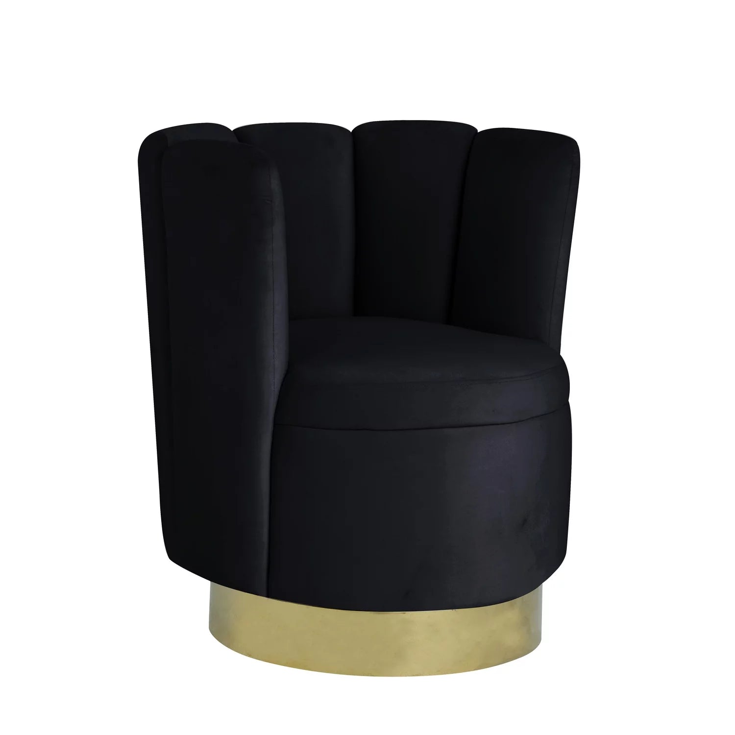 Black Velvet Swivel Accent Chair P895400