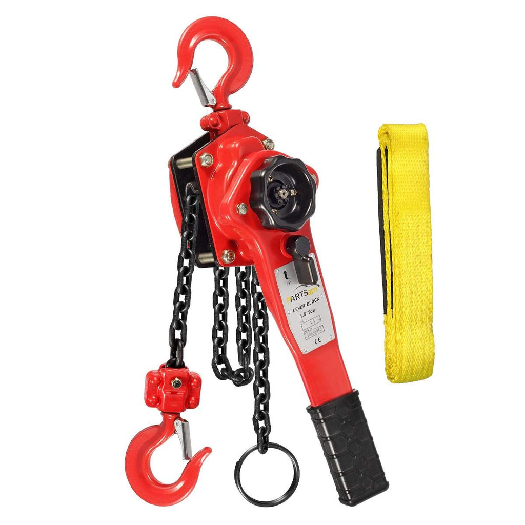 3300LBS Capacity Lever Hoist Come Along with 2 Heavy Duty Hooks, Pack of 2 B3936