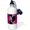 Pink Black and White Animal Print 21 oz Sports Water Bottle Z739817