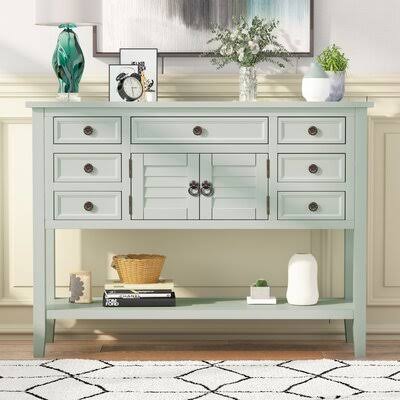 Console Table with 7 Drawers, 1 Cabinet and 1 Shelf P690716