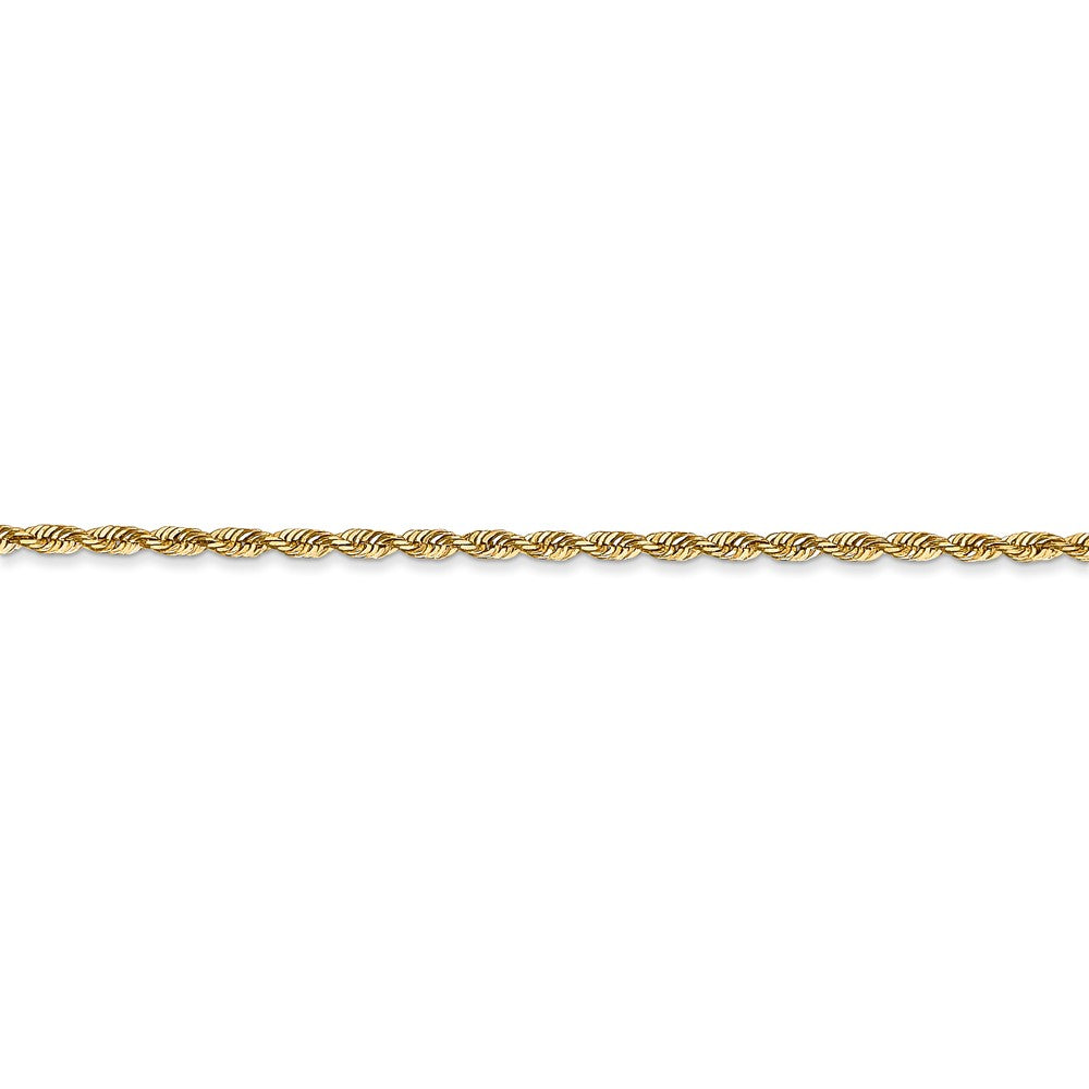 14kt Yellow Gold Diamond-cut Rope Chain Anklet 9 inch Z16653