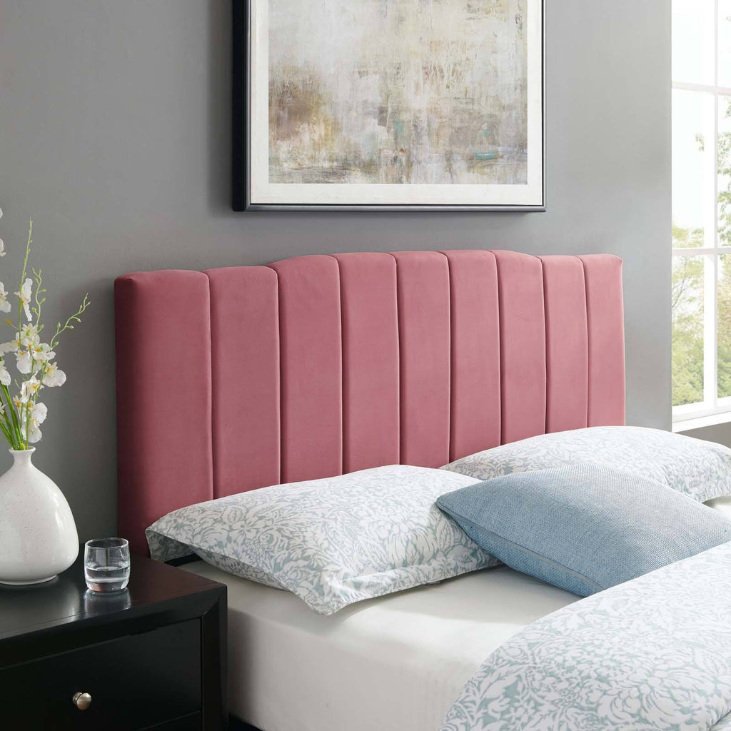 Mint Channel Tufted Velvet Headboard O46575
