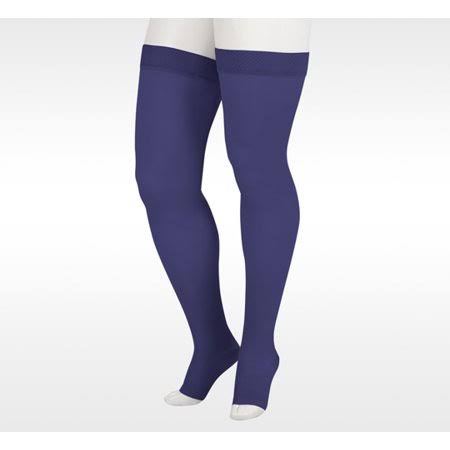 Navy 20-30 mmHg Thigh High with Silicone Top Band B6544