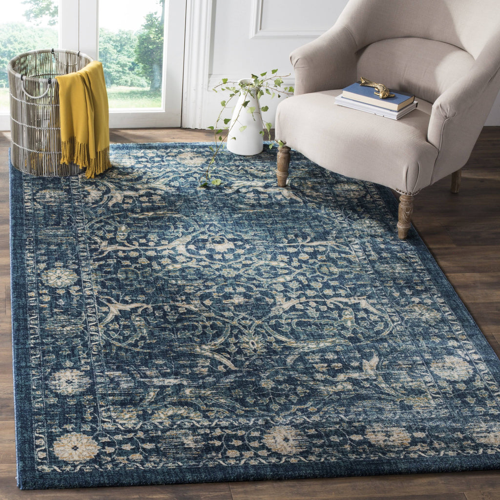 Navy / Beige Runner Rug S121