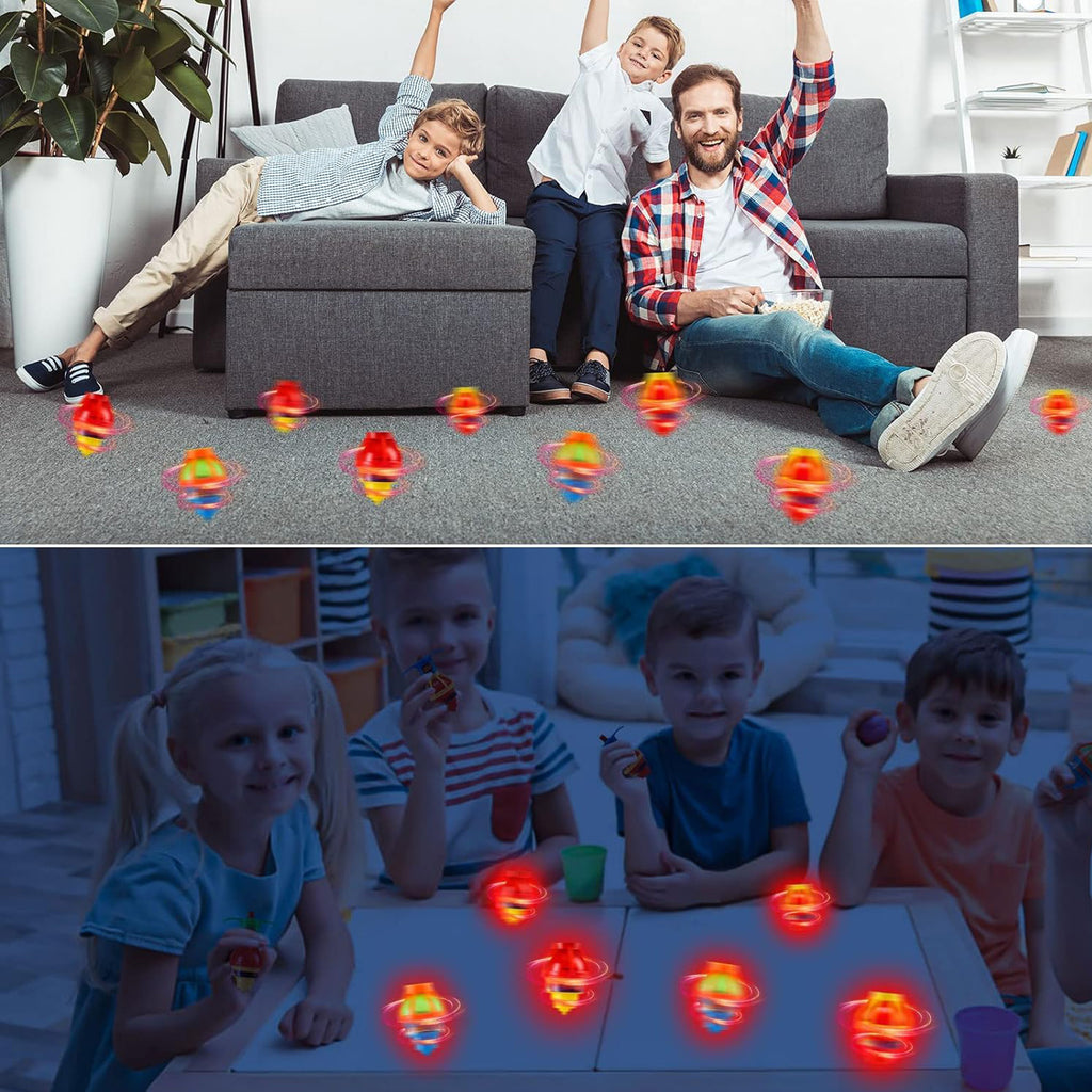 20 Pack UFO Spinning Tops with LED Light Up Flashing Toys S53628