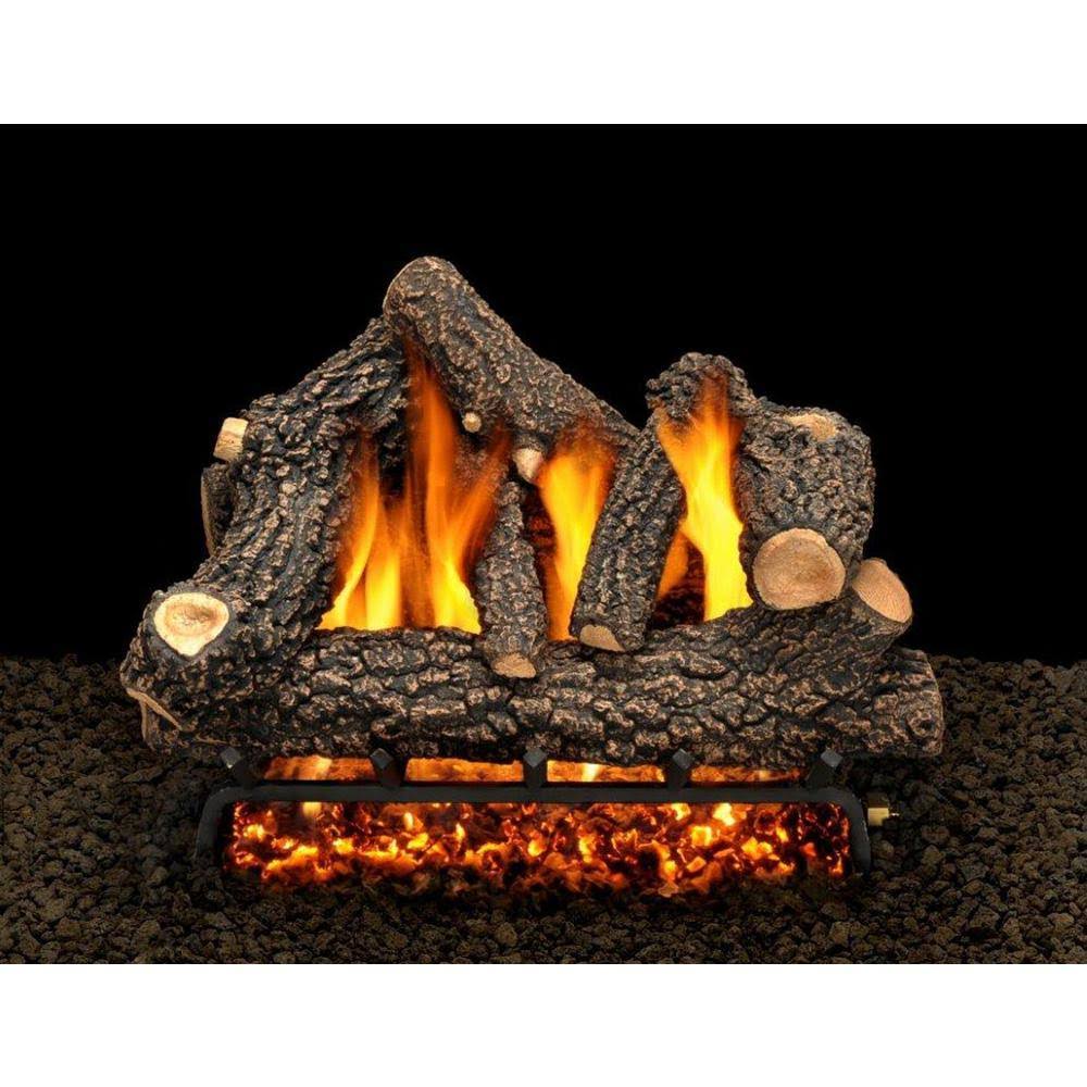 Vented Natural Gas Fireplace Log Set with Complete Kit, Match Lit T3411