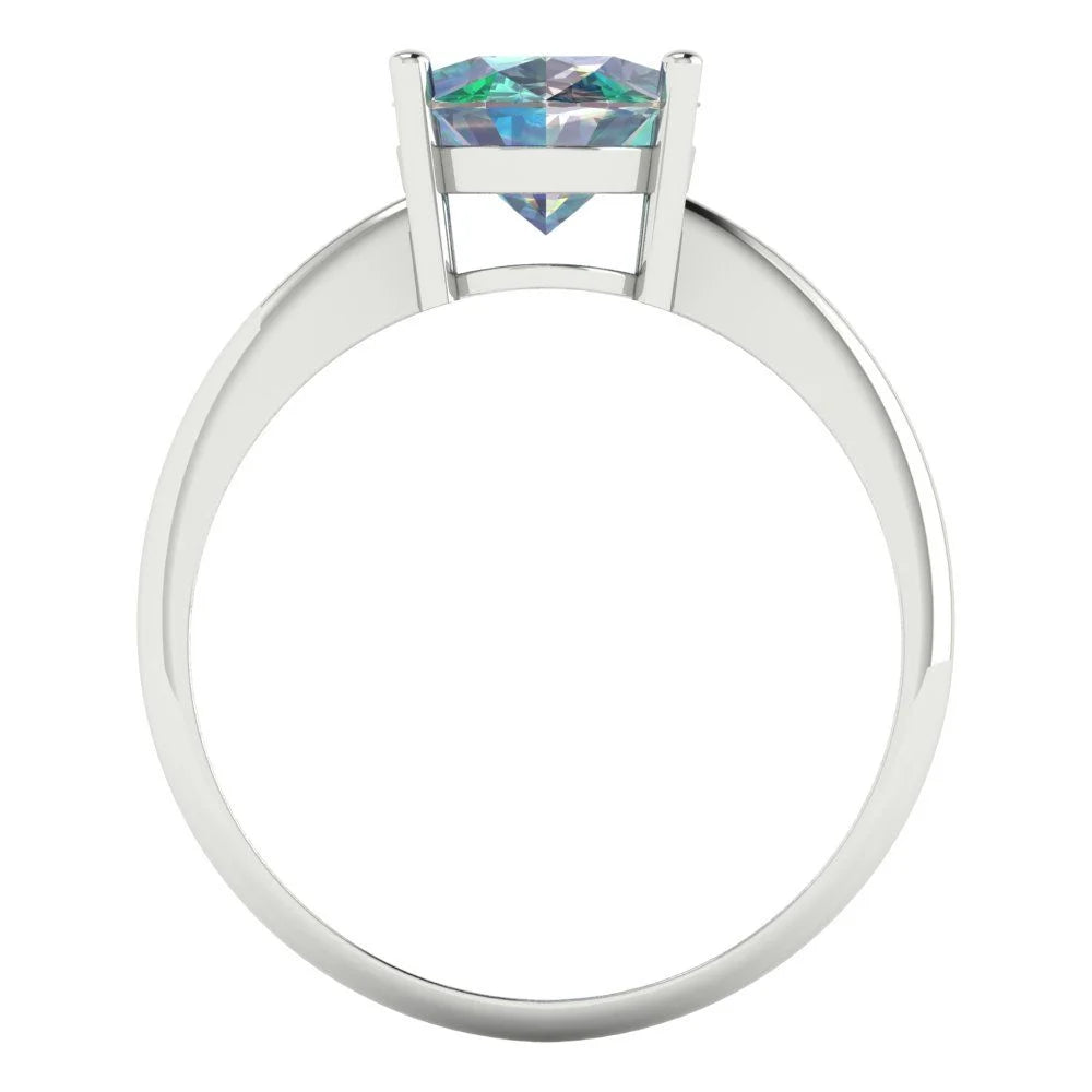 18K White Gold Solitaire Ring V5841