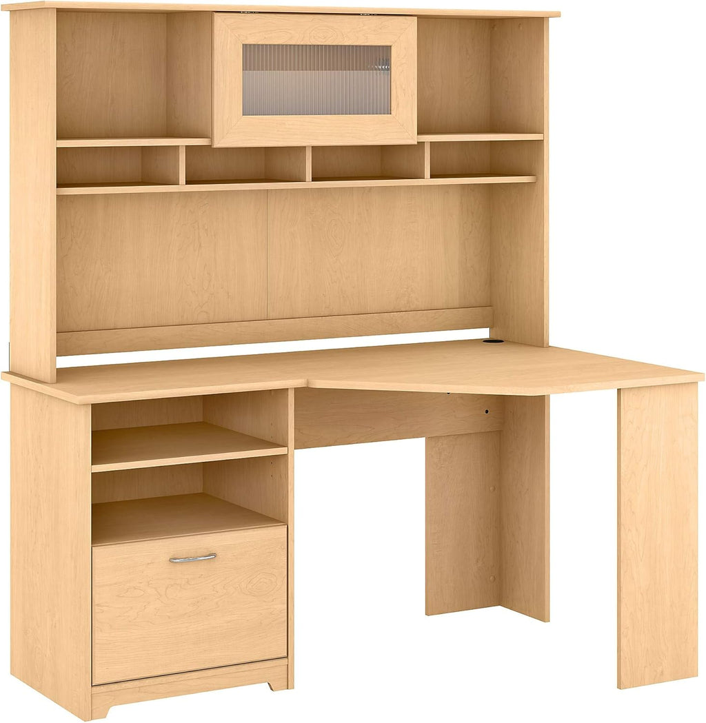 Natural Maple Corner Desk with Hutch Q929075