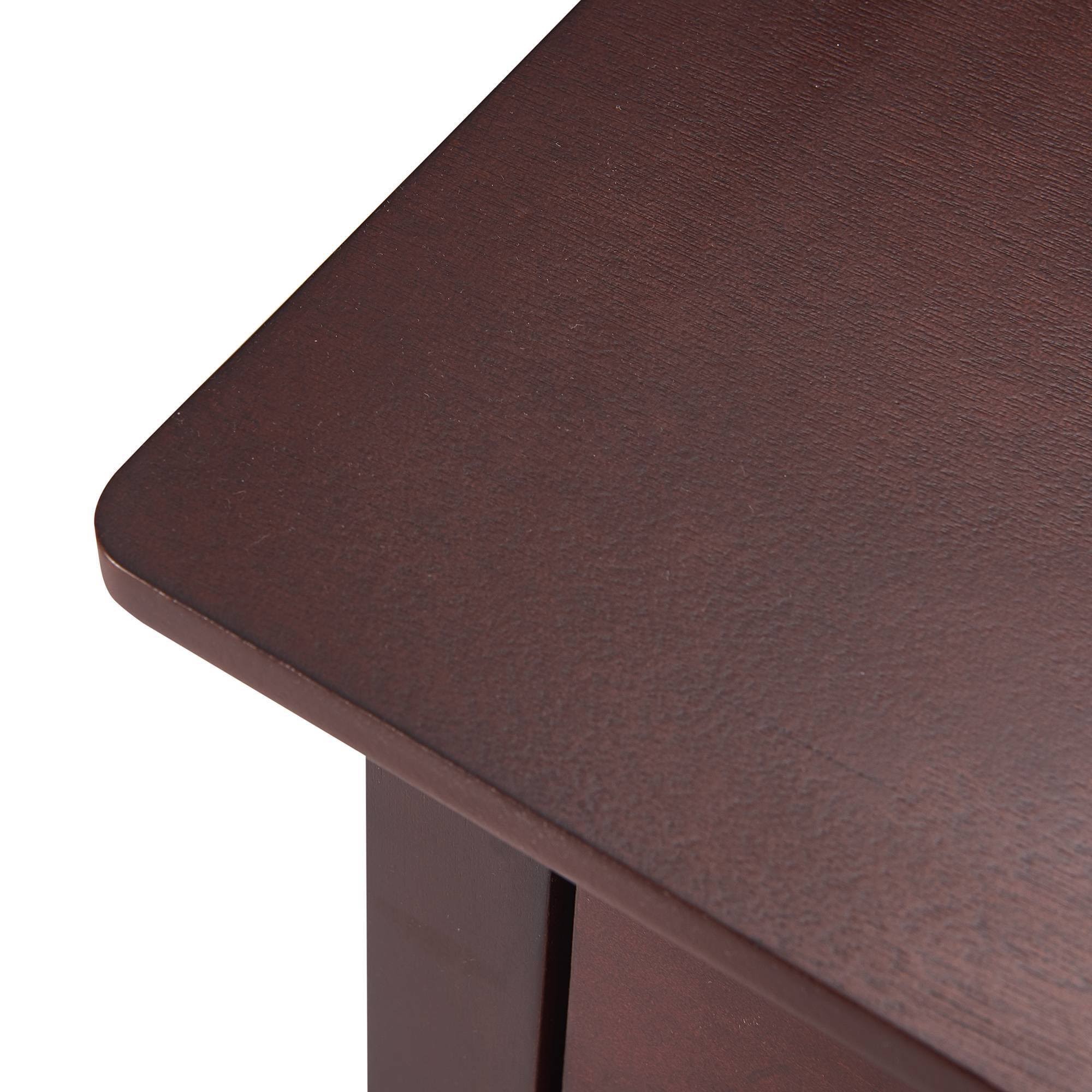Walnut Side Table with Drawer and Storage Cabinet F210