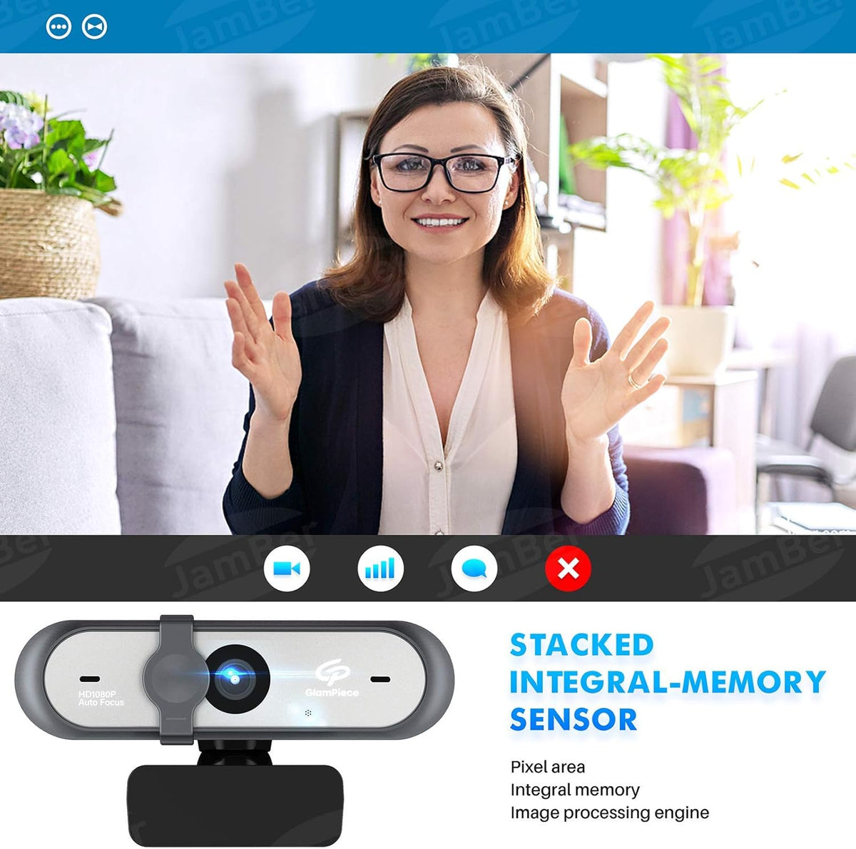 HD Webcam Autofocus 1080p with Stereo Microphone USB Webcam Pack of 2 R517175