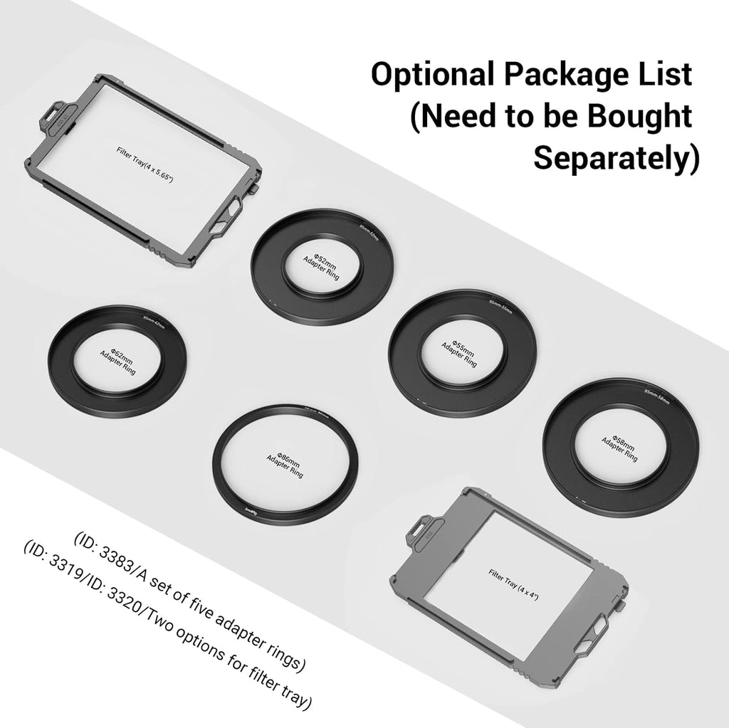 Mini Matte Box Lite with Top Flag for DSLRs and Mirrorless Cameras, Compatible with 67mm/72mm/77mm/82mm/95mm Lenses, with Filter Tray S5801