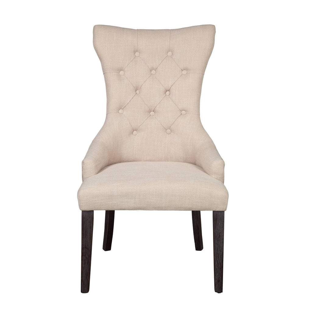 Beige Linen Dining Arm Chair (Set of 2) M470965
