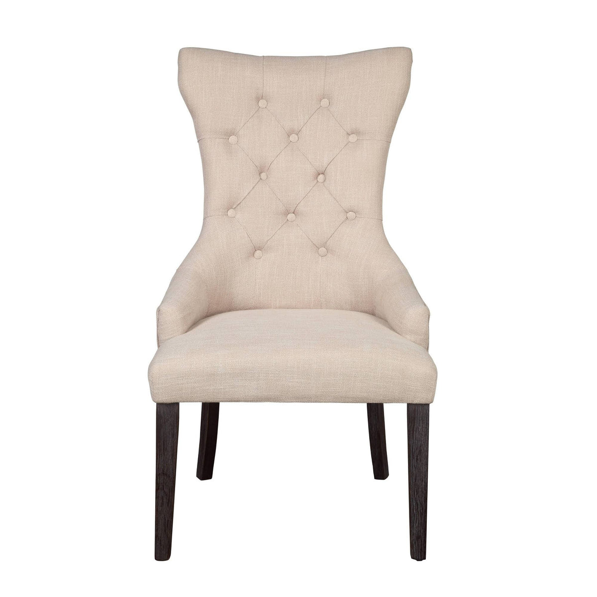 Beige Linen Dining Arm Chair (Set of 2) M470965