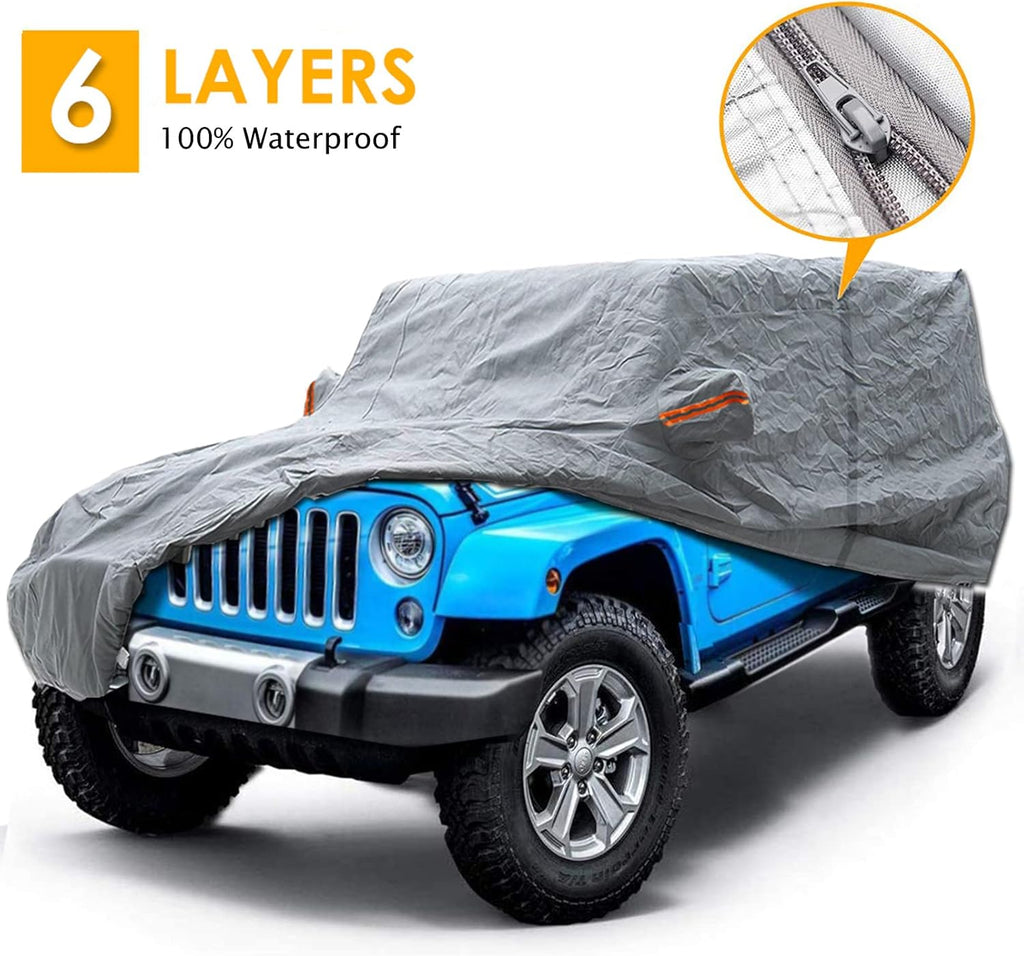 Gray Waterproof Car Cover for Wrangler 4 Door, Pack of 2 B55889