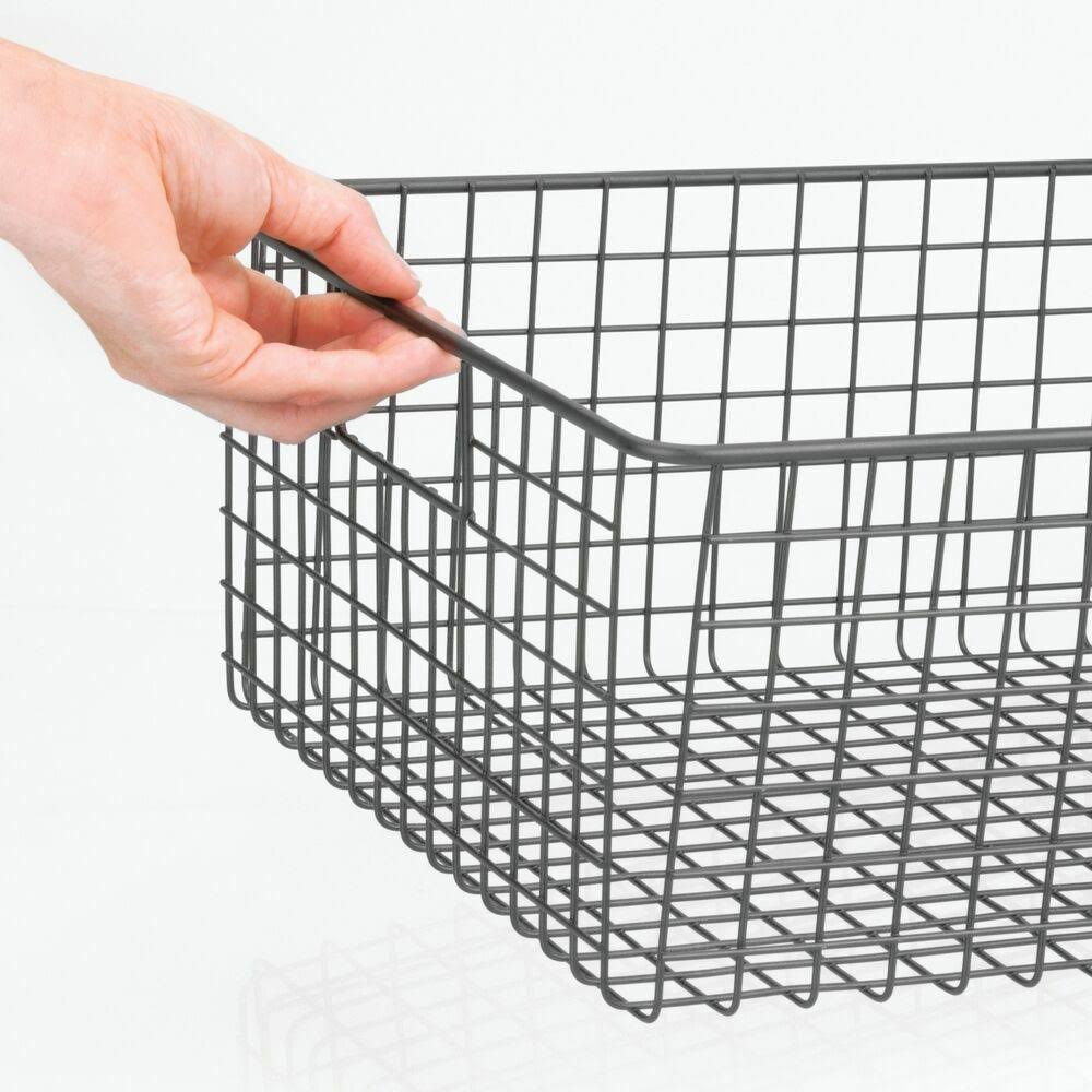 Metal Wire Food Organizer Storage Bin Baskets with Handles D968