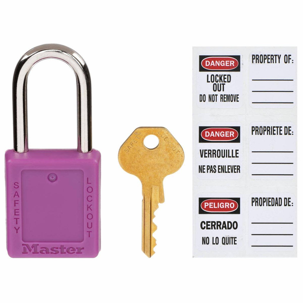 Lockout Padlock, Purple, 1-3/4x22h, Pack of 6 A10740