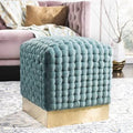 Green Woven Velvet Ottoman V56450