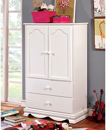 White Solid Wood Wardrobe Armoire G924246