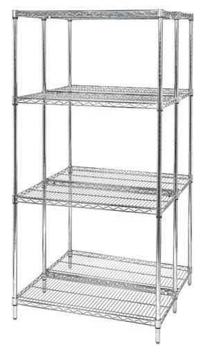 86 inch Wire 4-Shelf Add-On Unit in Chrome Finish V8768