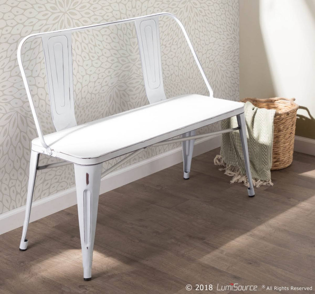 Clear Brushed Silver Metal Bench Q265