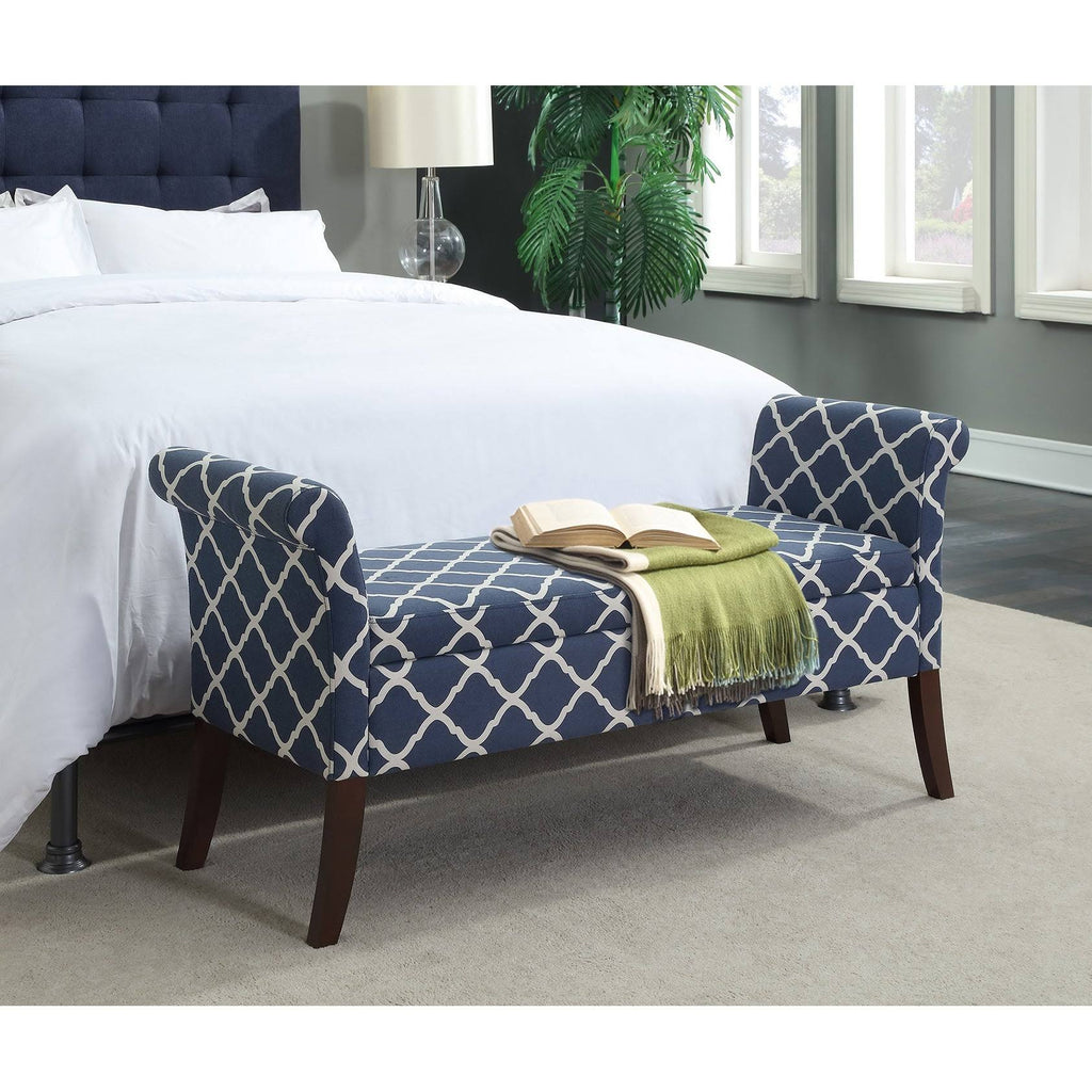 Espresso Faux Leather Storage Bench W199