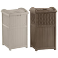 33 Gallon Beige and Brown 2 Pack Garbage Container P256