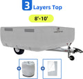 3 Layers Polypropylene Pop Up Camper Cover Fits 8' - 10' Trailers, Grey Y7174