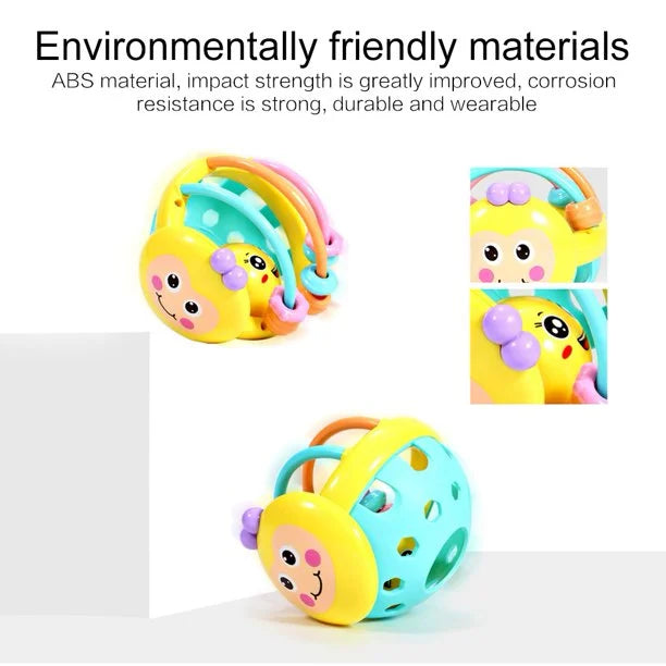 Rattle Ball Sensory Teether Toy Silicone Non-Toxic BPA Free I8795