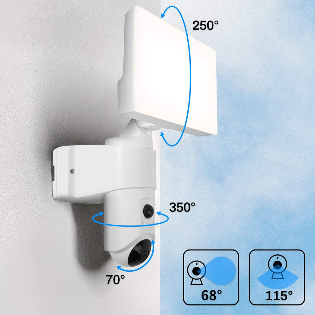 Smart Security Camera with LED Floodlight, 1080P, Waterproof, Motion Detection Y229