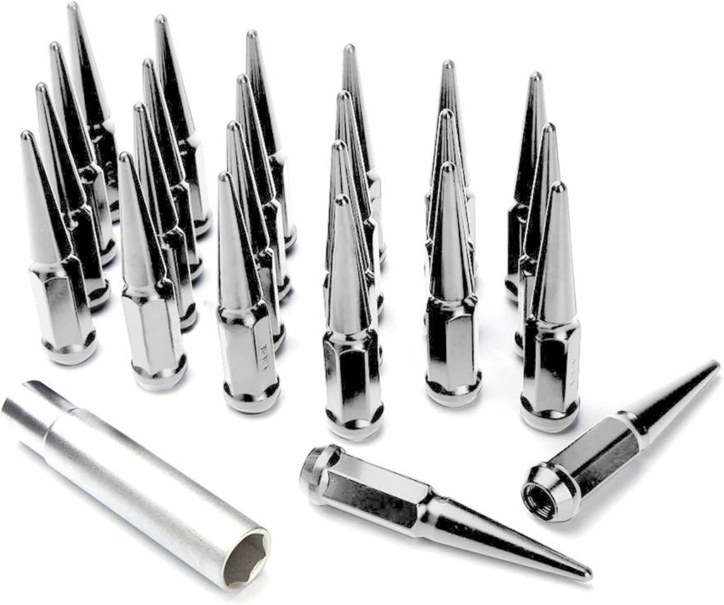 24 Chrome Spike Lug Nuts 1/2-20 Taper Z8639