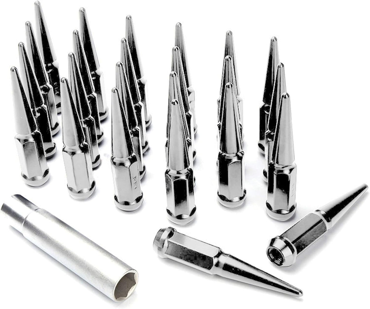 24 Chrome Spike Lug Nuts 1/2-20 Taper Z8639