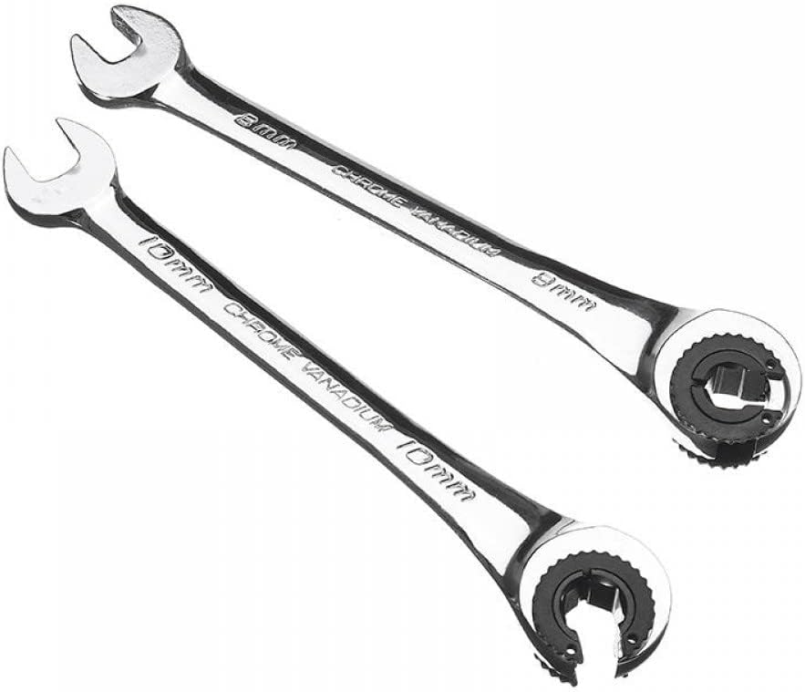 Flexible Head Ratchet Wrench 8-14mm Steel Pack of 2 H45037