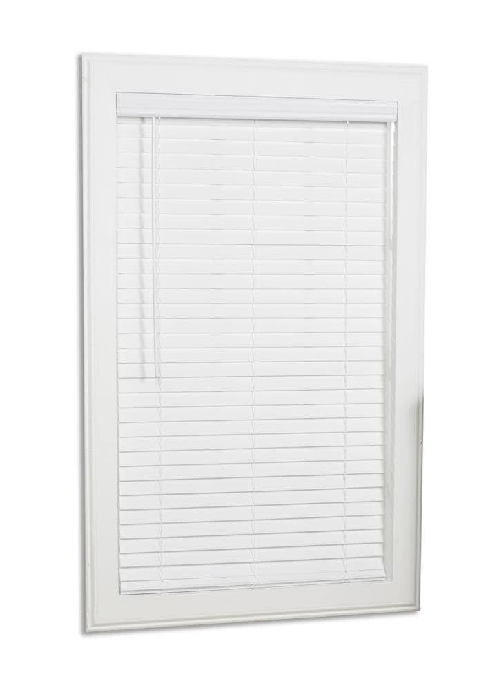 Cordless White Faux Wood Room Darkening Horizontal Blinds F83026