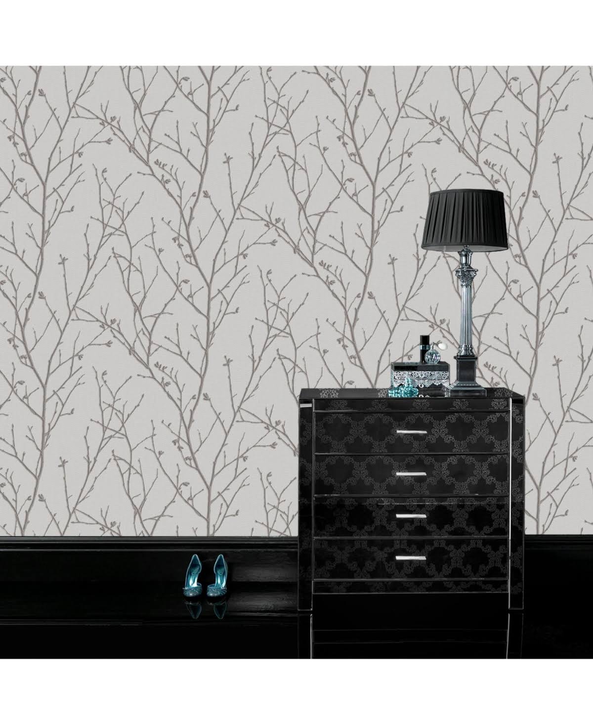 Silver Wallpaper Z42436
