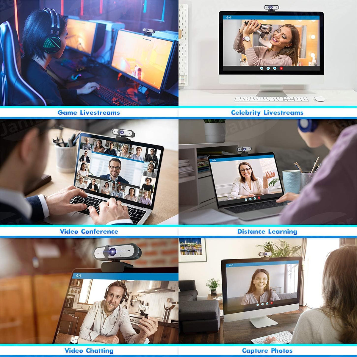 HD Webcam Autofocus 1080p with Stereo Microphone USB Webcam Pack of 2 R517175