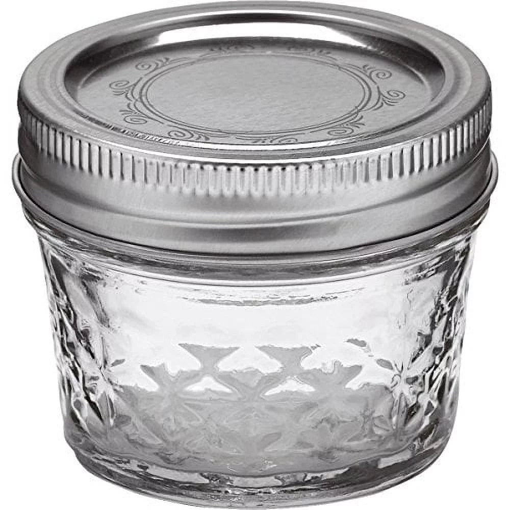 4oz Quilted Jelly Jars with Lids and Bands, Set of 12 T378