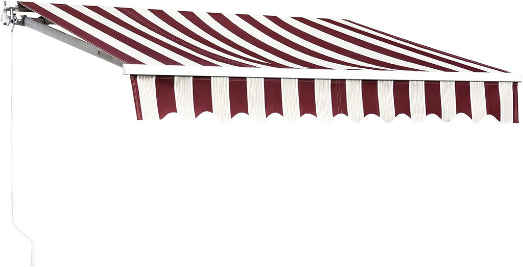 13x8 Feet Manual Retractable Patio Awning Canopy (Dark Blue) S29208