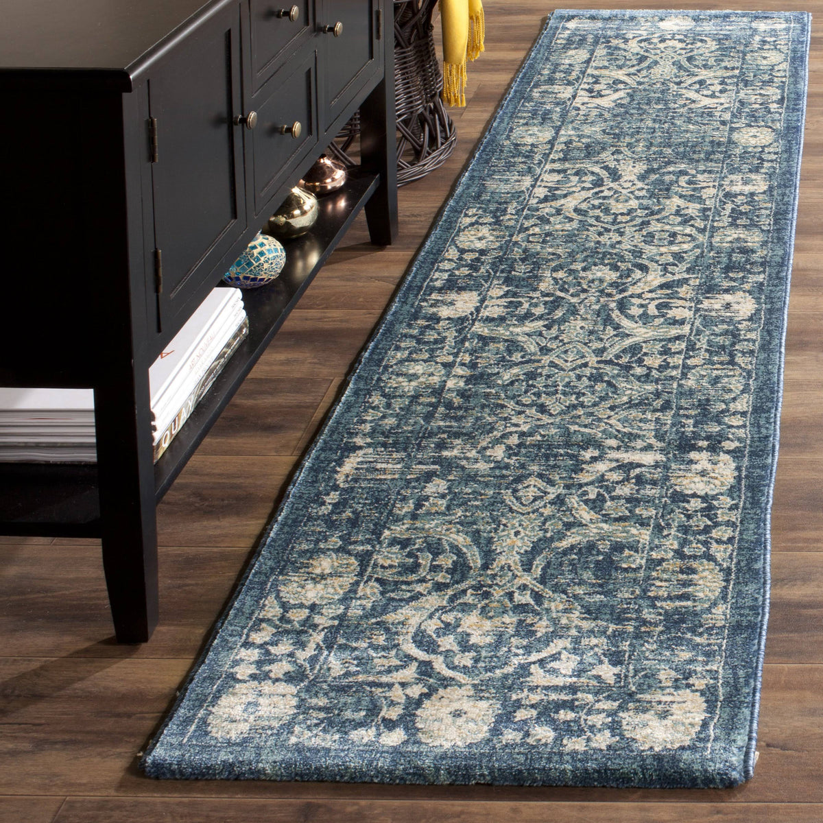 Navy / Beige Runner Rug S121