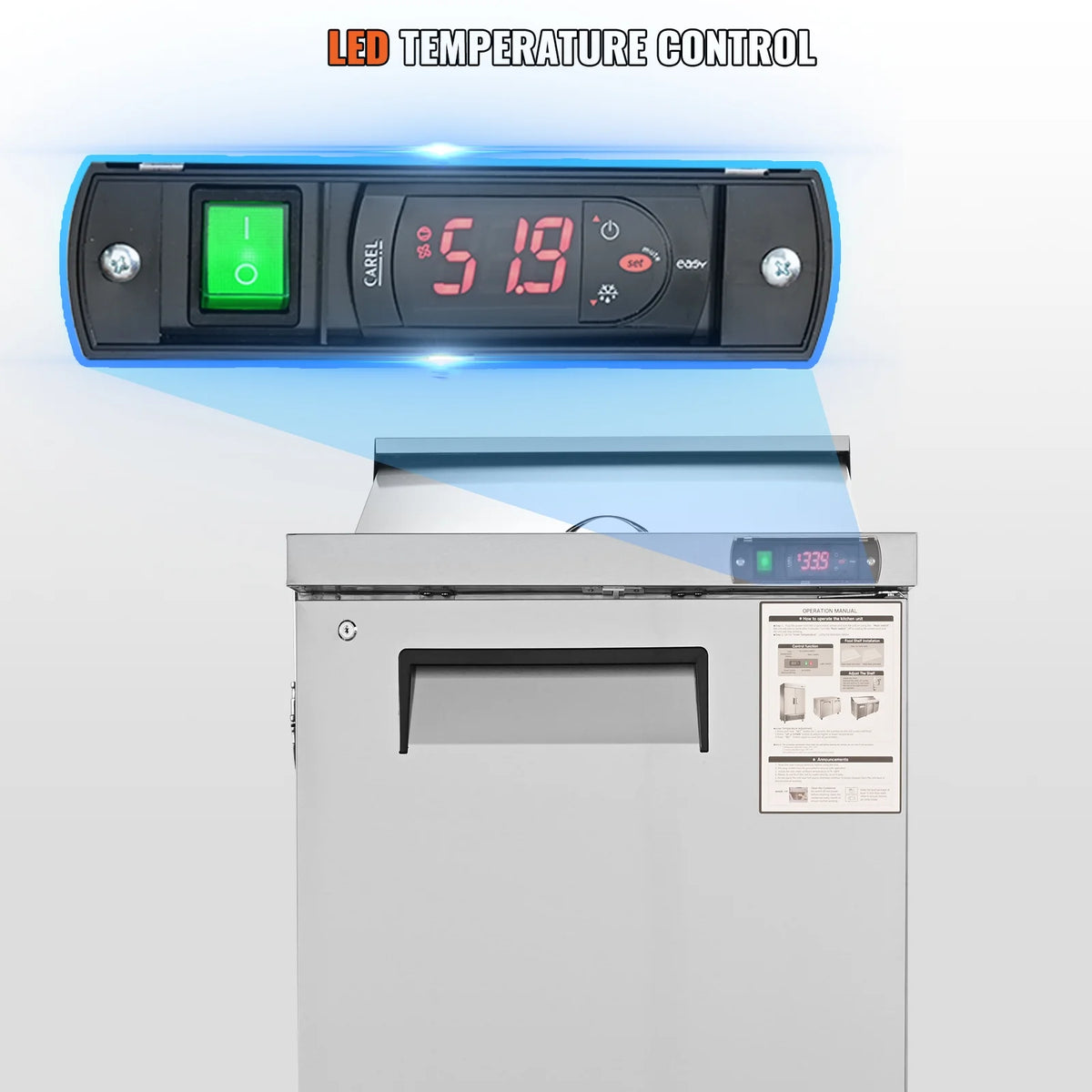 Refrigerated Sandwich Salad Prep Table 1 Door Holds 8 Pans E53246