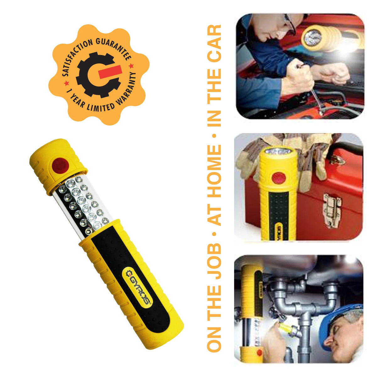 Rechargeable Handheld Work Light with Magnetic Base and Hanging Hook R532733